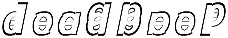 Ambigram for deadbeef in Sourcesanspro-boldit